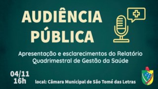 AUDIÊNCIA PÚBLICA - Gestão da Saúde no Município AUDIÊNCIA PÚBLICA - Gestão da Saúde no Município