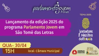 Vem aí o Parlamento Jovem 2025 em São Tomé das Letras! Vem aí o Parlamento Jovem 2025 em São Tomé das Letras!
