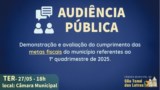 Audiência Pública - Metas Fiscais do 1º quadrimestre de 2025.  Audiência Pública - Metas Fiscais do 1º quadrimestre de 2025.
